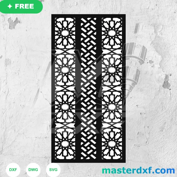 Star Medallion and Woven Braid Border Free DXF DXF File